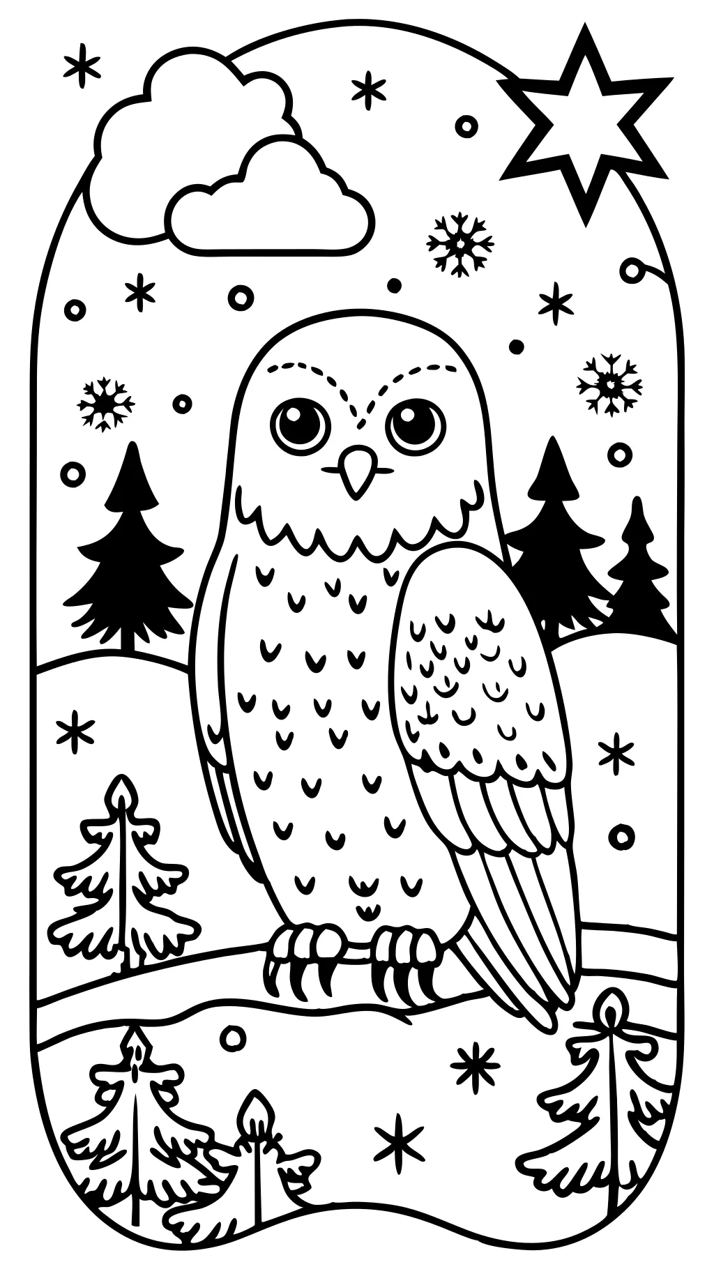 coloring pages of snowy owl